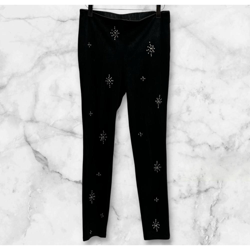 Free People Women’s 25 Studded Ankle Length Faux Suede Leggings Black